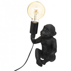 Lampe à poser "Singe" en résine noir H24cm