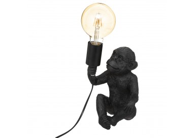 Lampe à poser "Singe" en résine noir H24cm