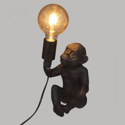 Lampe à poser "Singe" en résine noir H24cm