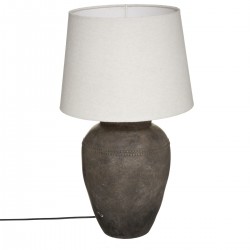 Lampe "Ailen" en céramique et métal H60 cm marron