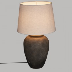 Lampe "Ailen" en céramique et métal H60 cm marron