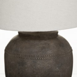 Lampe "Ailen" en céramique et métal H60 cm marron