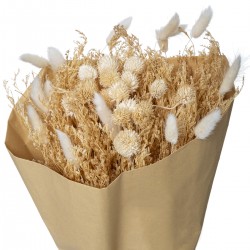 Bouquet de fleurs séchées "Folk" beige H50cm