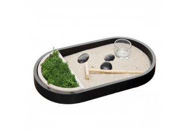 Jardin zen ovale en bois noir