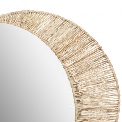 Miroir lune "Thais" en jute D50cm