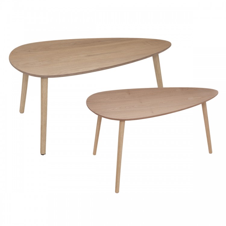 Table gigognes basse "Mileo" naturel x2