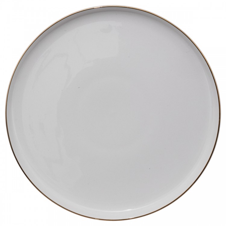 Assiette en porcelaine avec liseré doré (lot de 6) assiettes