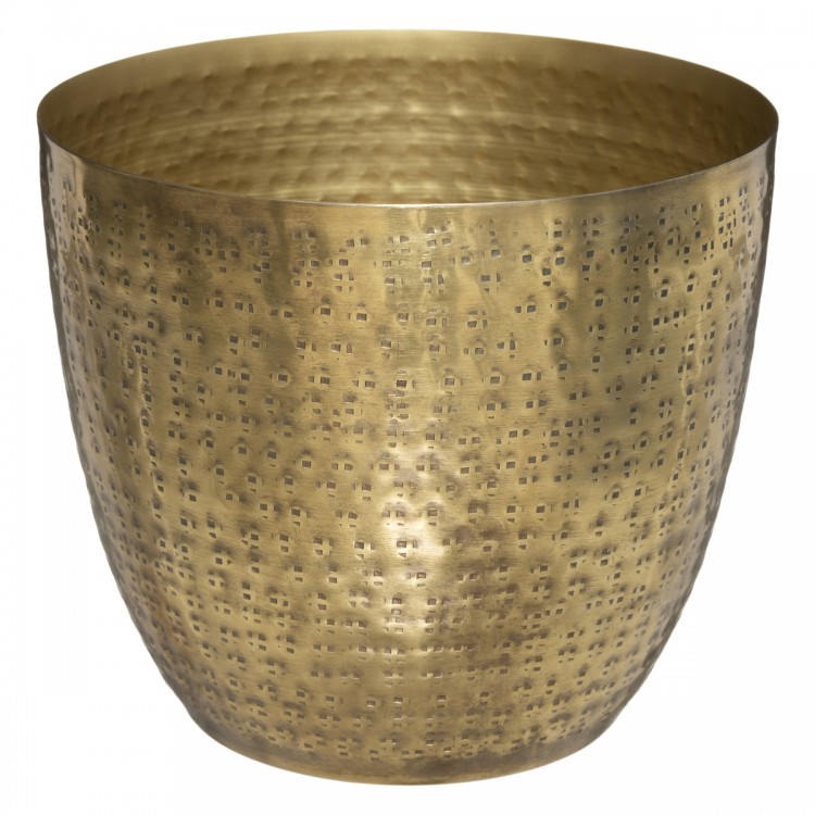 Vase en métal martelé doré "Oasis" D18cm