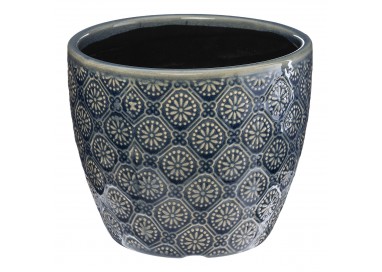 Pot en céramique D14cm, bleu