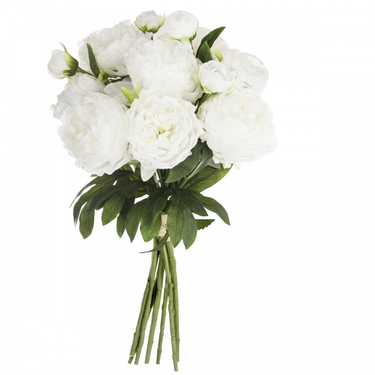 Bouquet de 13 pivoines blanches H50cm My Kozy Shop