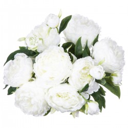 Bouquet de 13 pivoines blanches H50cm