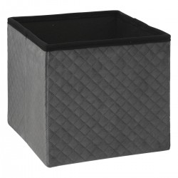 Pouf pliable en velours gris foncé "Mix'N'Modul"