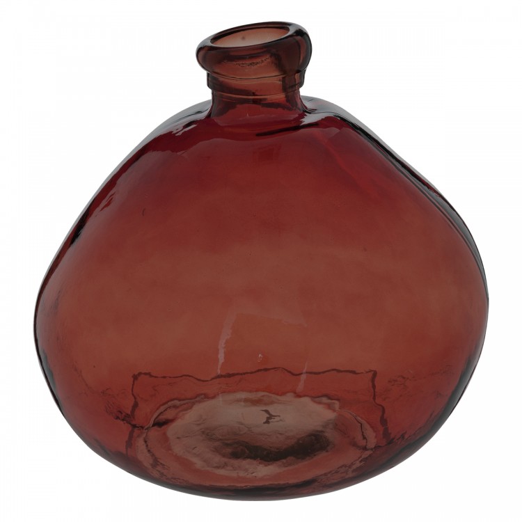 Vase rond en verre recyclé D33cm "Uly" ambre