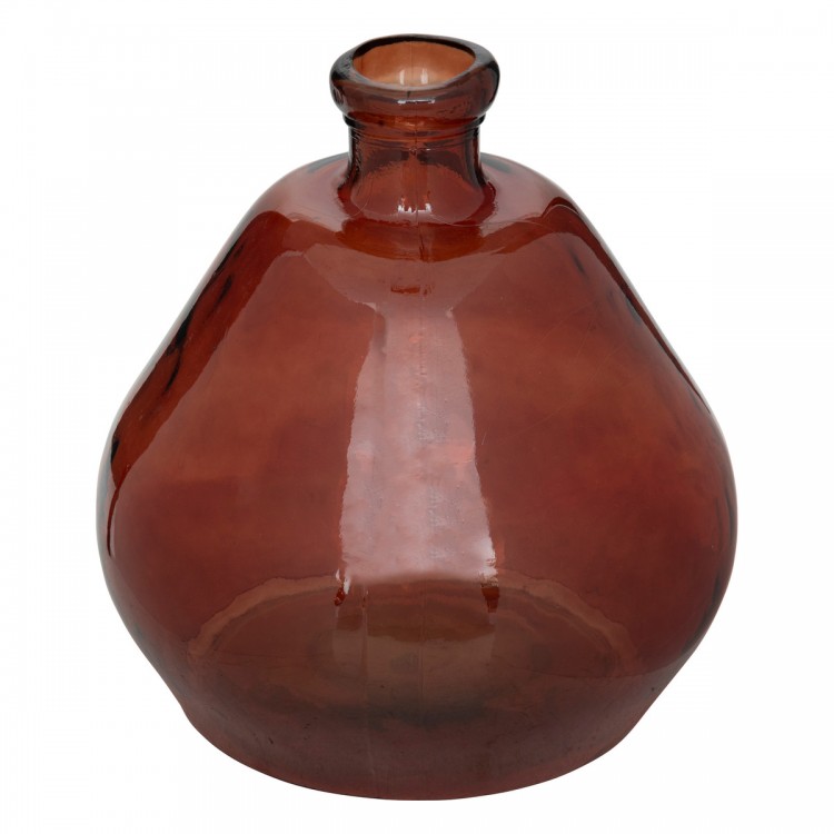 Vase rond en verre recyclé "Uly" D45cm ambre