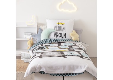 Parure de lit enfant "Vroum" en coton 140x200cm - Divers modèles - My Kozy Shop