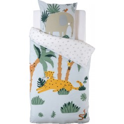 Parure de lit enfant "Jungle" en coton 140x200cm