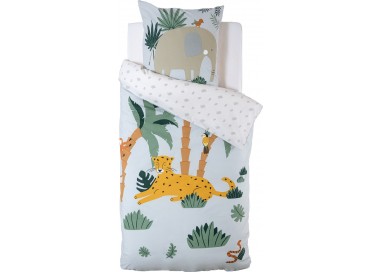 Parure de lit enfant "Jungle" en coton 140x200cm