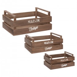 Lot de 3 cagettes en bois "Le café bordelais" - My Kozy Shop