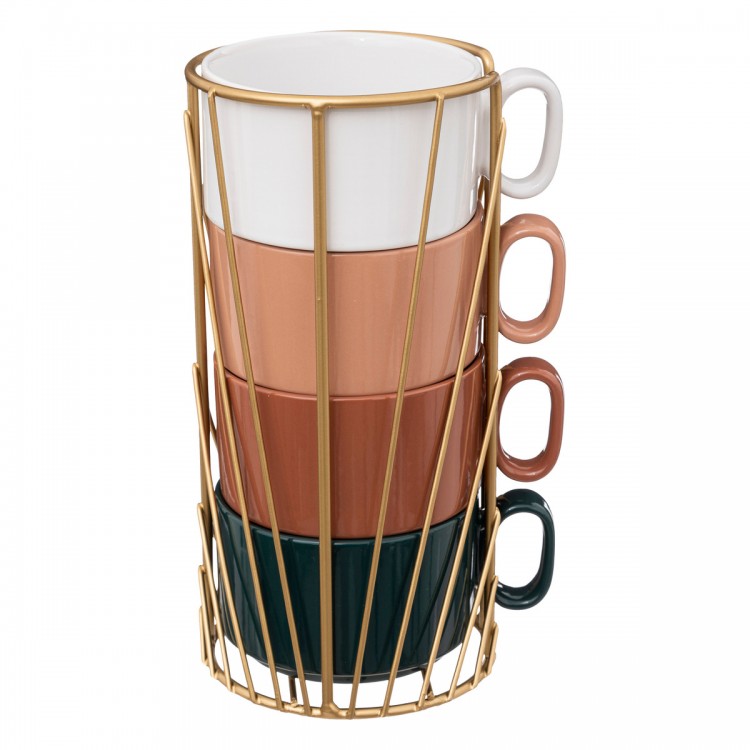 Rack 4 mugs M "Le Collectionneur" 25cl - My Kozy Shop