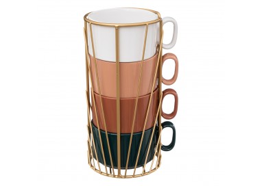 Rack 4 mugs M "Le Collectionneur" 25cl - My Kozy Shop