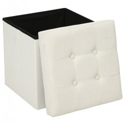 Pouf pliable "Lysandre" beige en tissu - My Kozy Shop