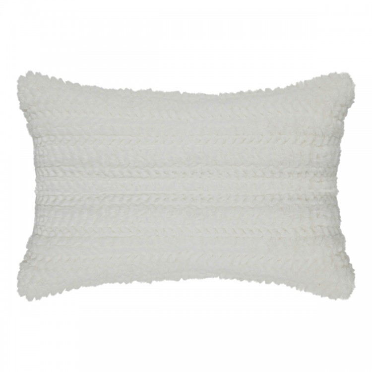 Coussin "Liani" fausse fourrure blanche 38x58cm - My Kozy Shop