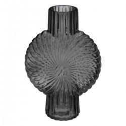 Vase "Coquillage" en verre H32cm gris - My Kozy Shop