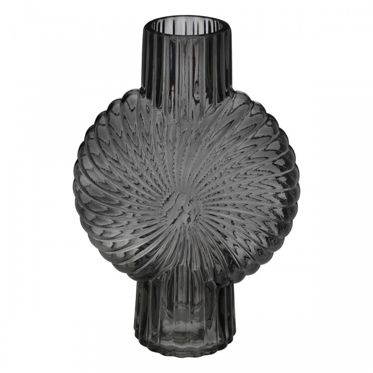 Vase "Coquillage" en verre H32cm gris - My Kozy Shop