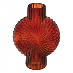 Vase "Coquillage" en verre H25cm rouge rubis - My Kozy Shop