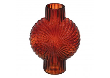 Vase "Coquillage" en verre H25cm rouge rubis - My Kozy Shop