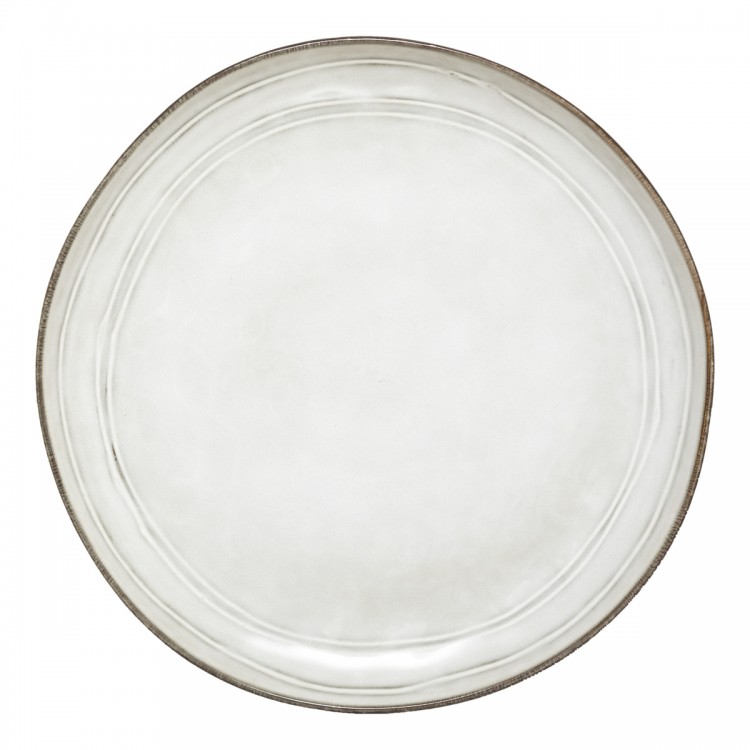 Lot de 6 assiettes plates "Flower" D26,5 Gris - My Kozy Shop