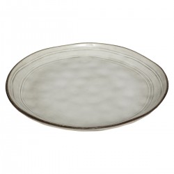 Lot de 6 assiettes plates "Flower" D26,5 Gris - My Kozy Shop