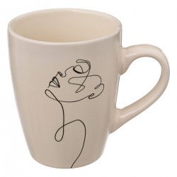 Mug licorne en faïence blanche avec couvercle