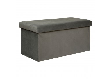 Pouf pliable double "Lilou" en velours gris - Divers coloris - My Kozy Shop