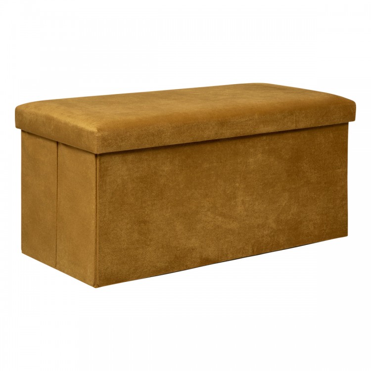 Pouf pliable double "Lilou" en velours ocre - Divers coloris - My Kozy Shop