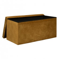 Pouf pliable double "Lilou" en velours ocre - Divers coloris - My Kozy Shop