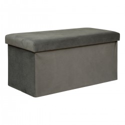 Pouf pliable double "Lilou" en velours gris - Divers coloris - My Kozy Shop