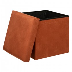 Pouf pliable "Lilou" en velours 38x38cm ambre - Divers coloris - My Kozy Shop