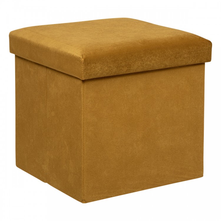 Pouf pliable "Lilou" en velours 38x38cm ocre - Divers coloris - My Kozy Shop