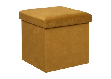 Pouf pliable "Lilou" en velours 38x38cm ocre - Divers coloris - My Kozy Shop