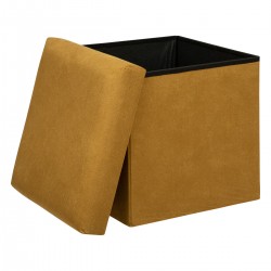 Pouf pliable "Lilou" en velours 38x38cm ocre - Divers coloris - My Kozy Shop