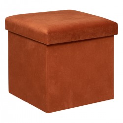 Pouf pliable "Lilou" en velours 38x38cm ambre - Divers coloris - My Kozy Shop