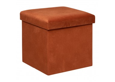 Pouf pliable "Lilou" en velours 38x38cm ambre - Divers coloris - My Kozy Shop