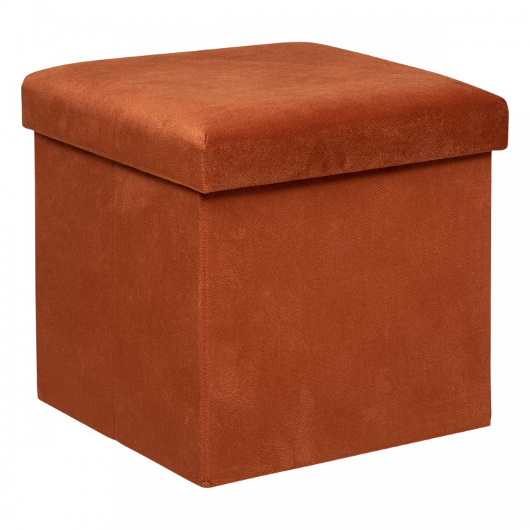 Pouf pliable "Lilou" en velours 38x38cm ambre - Divers coloris - My Kozy Shop