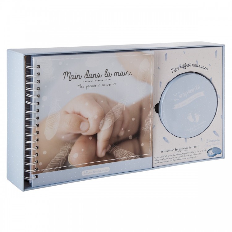 Coffret album de naissance et empreinte 