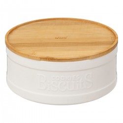 Boîte à biscuit "Natureo" en céramique et bambou blanc - My Kozy Shop