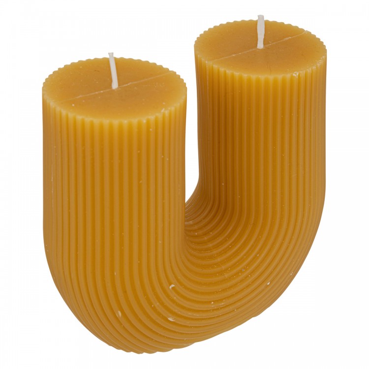 Bougie en U "Demi" jaune moutarde - My Kozy Shop Bougie en U "Demi" jaune moutarde - My Kozy Shop