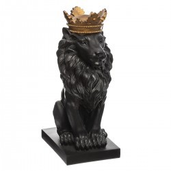 Lion "Royal" assis noir 37cm - My Kozy Shop