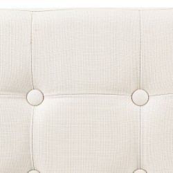 Pouf pliable double capitonné beige 