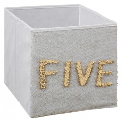 Boîte de rangement en sequin blanc 